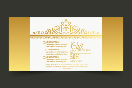 Luxury gold gift voucher template vector