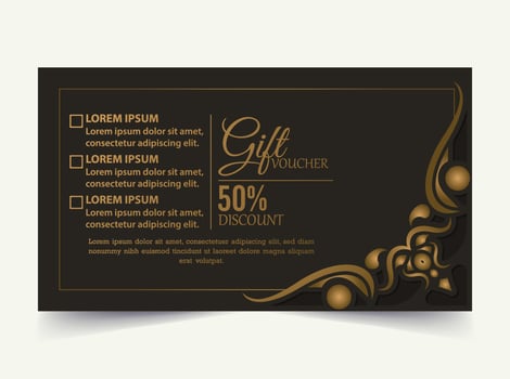 Luxury gold gift voucher template vector