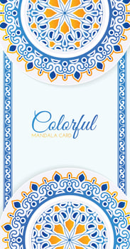 colorful mandala decorative card design vector
