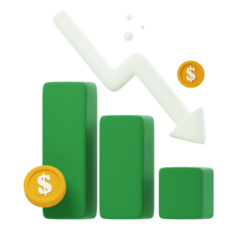 3D Finance Loss icon illustrations render of dynamic and vibrant finance loss icon designs. Perfect for visually representing financial progress, prosperity, and success in your projects. png