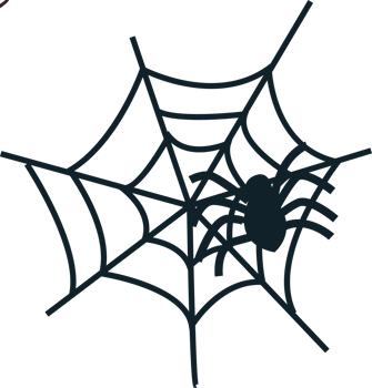 spider and net halloween silhouette png