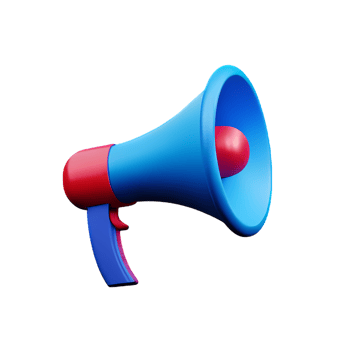 3d render megaphone refer a friend concept illustration png