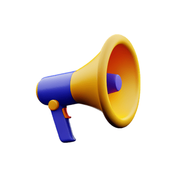 3d render megaphone refer a friend concept illustration png