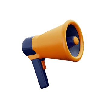 3d render megaphone refer a friend concept illustration png