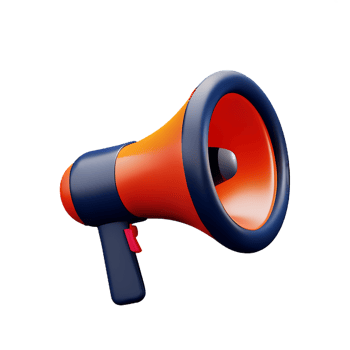 3d render megaphone refer a friend concept illustration png
