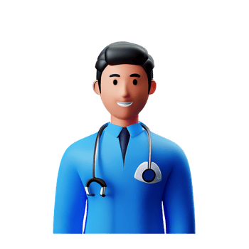male surgeon 3d profession avatars illustrations png