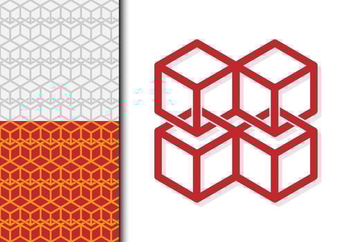 Geometry over lapping outline seamless pattern element vector for background. Modern and stylish shape texture. Fit for banner, backdrop, poster, fabrique, cover. Vector Eps 10