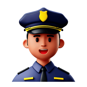 police 3d profession avatars illustrations png