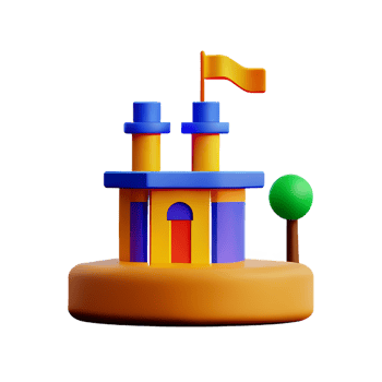 sand castle 3d travel and holiday illustration png