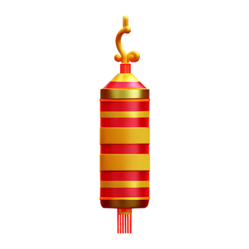 chinese new year icon firecracker 3d render png
