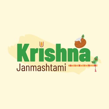 krishna janmashtami festival of india. flute vector