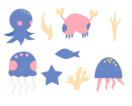 Hand Drawn Under the Sea Animal vector