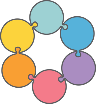 circle infographic jigsaw Flat Line png