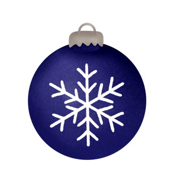 dark blue Christmas ball for decorate with white snow on top, no background png