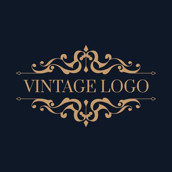 Vintage luxury ornamental logo with floral ornament. - Vector. vector