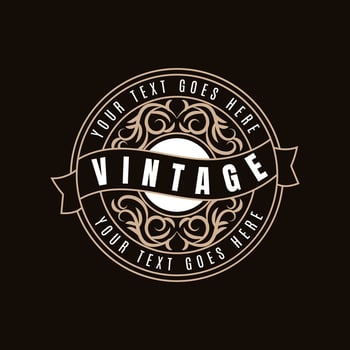 Classic retro vintage circular emblem logo stamp with ornate frame. - Vector. vector