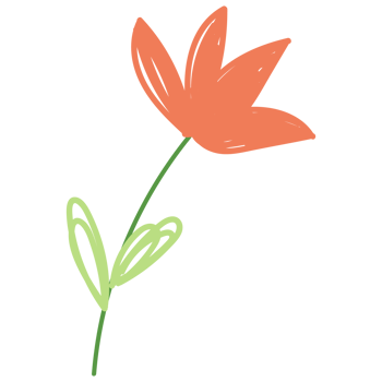 Flowers in hand drawn style. Floral and leaves elements. png