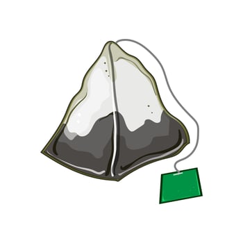 breakfast teabag cartoon vector illustration