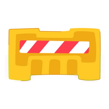 caution road barrier cartoon vector illustration