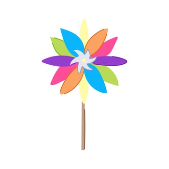 child pinwheel toy cartoon vector illustration