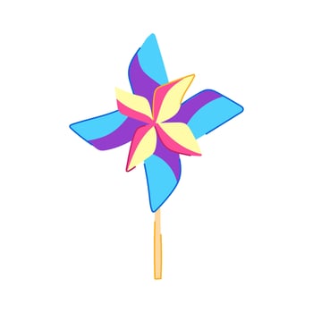 wheel pinwheel toy cartoon vector illustration