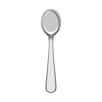 silver tea spoon cartoon vector illustration