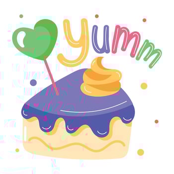 Trendy Yummy Cake vector