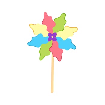 color pinwheel toy cartoon vector illustration