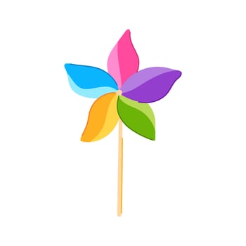 childhood pinwheel toy cartoon vector illustration