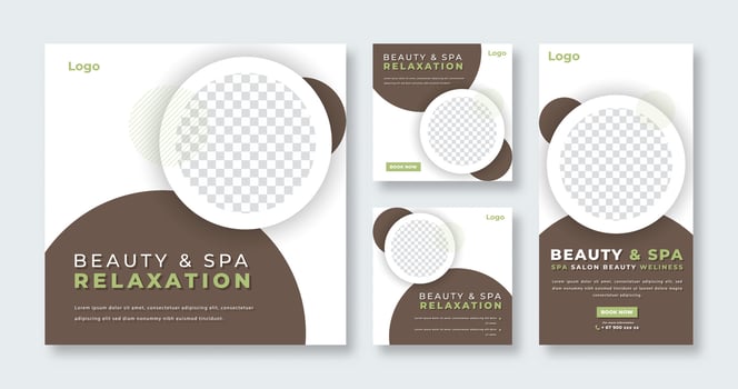 Beauty and Spa Social Media Post for Online Marketing Promotion Banner, Story and Web Internet Ads Flyer vector