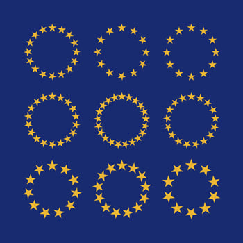 Stars in circle icons set. Vector illustration