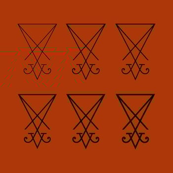 Lucifer cross sign icon vector set of satanic occult pagan alchemical symbols