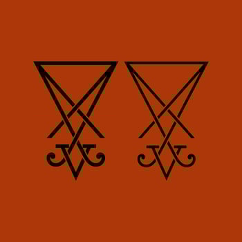 Lucifer cross sign icon vector set of satanic occult pagan alchemical symbols