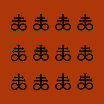 Leviathan cross sign icon vector set of satanic occult pagan alchemical symbols