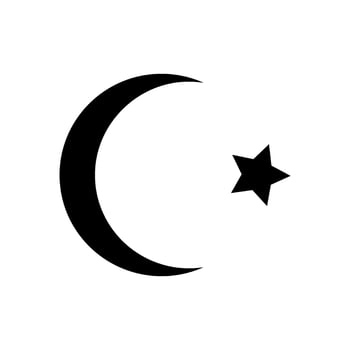 crescent moon islam muslim glyph icon vector illustration