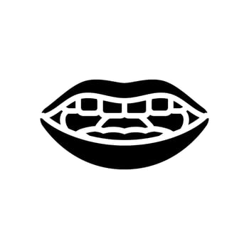 l letter mouth animate glyph icon vector illustration