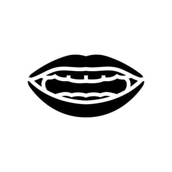 ch sh j letter mouth animate glyph icon vector illustration