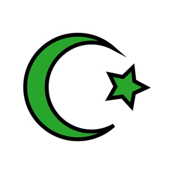 crescent moon islam muslim color icon vector illustration