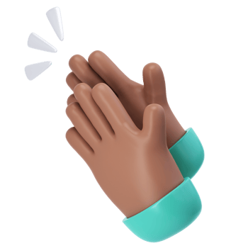 3D Clapping Hand applauding dark skin icon transparent png, agreement and success concept render illustration png