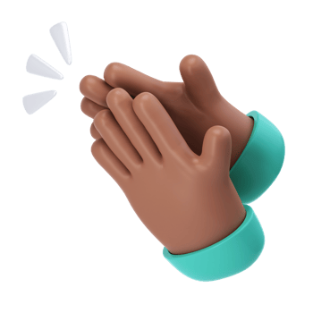 3D Clapping Hands applauding dark skin icon transparent png, agreement and success concept render illustration png