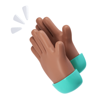3D Clapping Hand applauding dark skin icon transparent png, agreement and success concept render illustration png