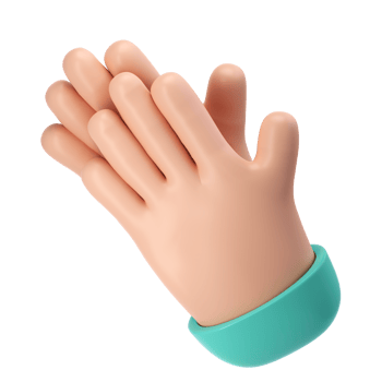 3D Clapping Hands applauding icon transparent png, agreement and success concept render illustration png