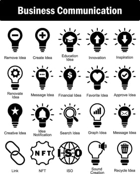 A set of 20 business icons as remove idea, create idea, education idea vector