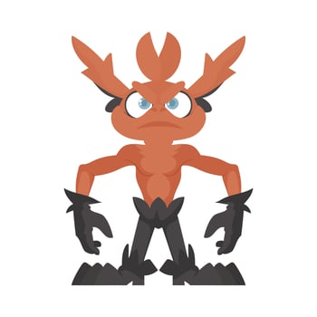 This animal is very mean and evil. Cartoon style. vector