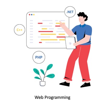 Web Programming Flat Style Design Vector illustration. Stock illustration