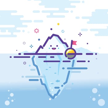 Cute iceberg illustration in MBE style vector