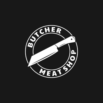 Butcher Knife Vintage Logo Template. vector