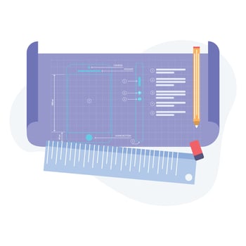 Prototype design illustration useable for  both web or mobile app design vector