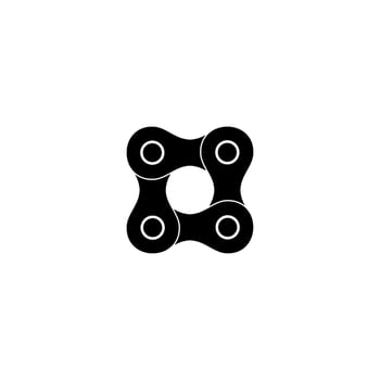 Composition of the Silhouette of the Chain for Motorcycle, Bike or Bicycle, Machinery, can use for Art Illustration, Logo Type, Pictogram, Website or Graphic Design Element. Vector Illustration