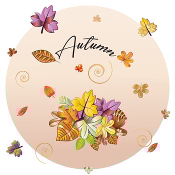 Autumn background with dry leaves. Autumn season - Vector